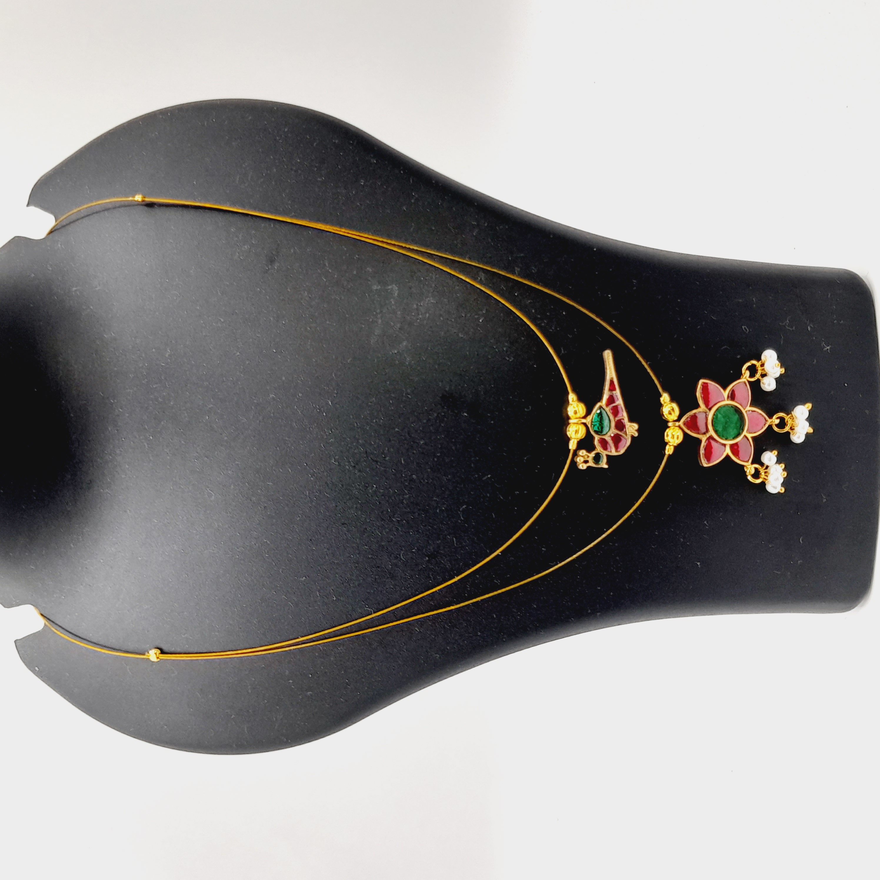 Jadau Invisible Chain – Ruby Bird & Flower - view 2