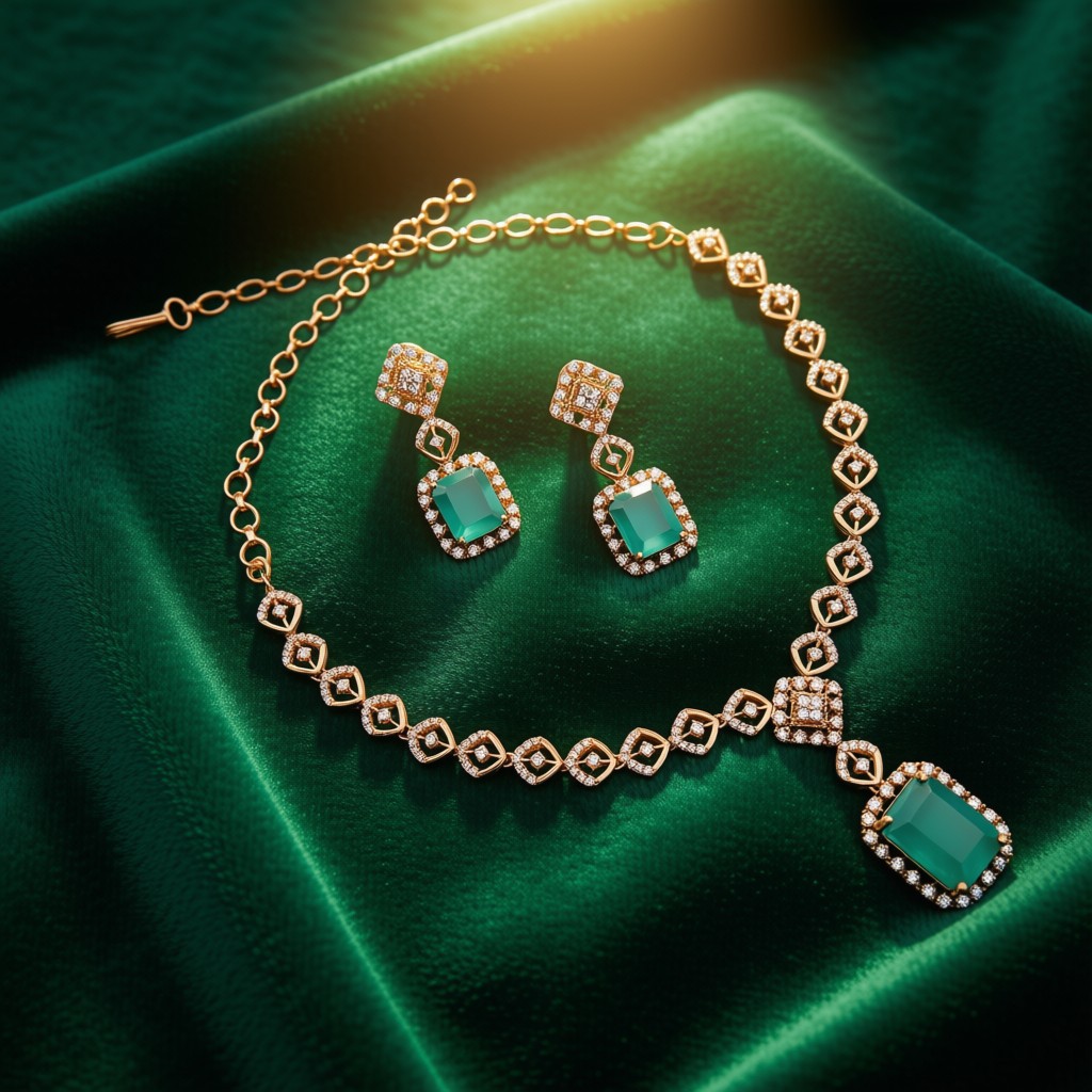  Elegant Mint Green Stone Set - view 4