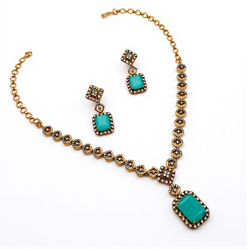  Elegant Mint Green Stone Set - view 5