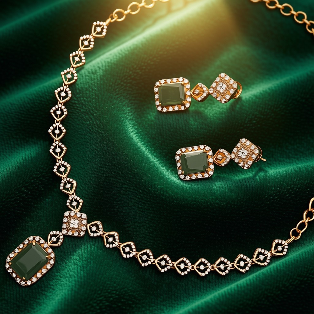  Elegant Mint Green Stone Set - view 6