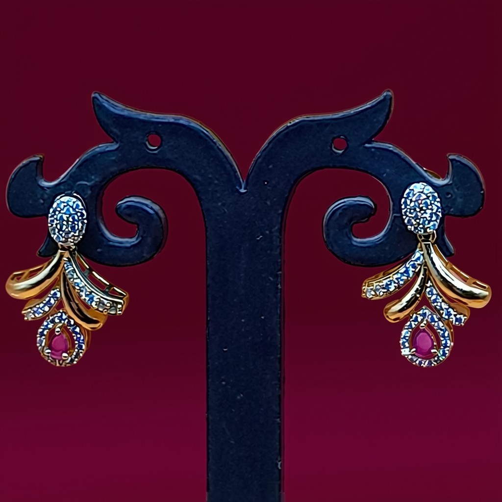 Royal Ruby Feather Necklace Set - view 3