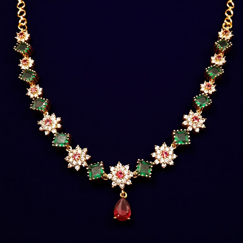 Emerald Blossom Necklace Set - view 2