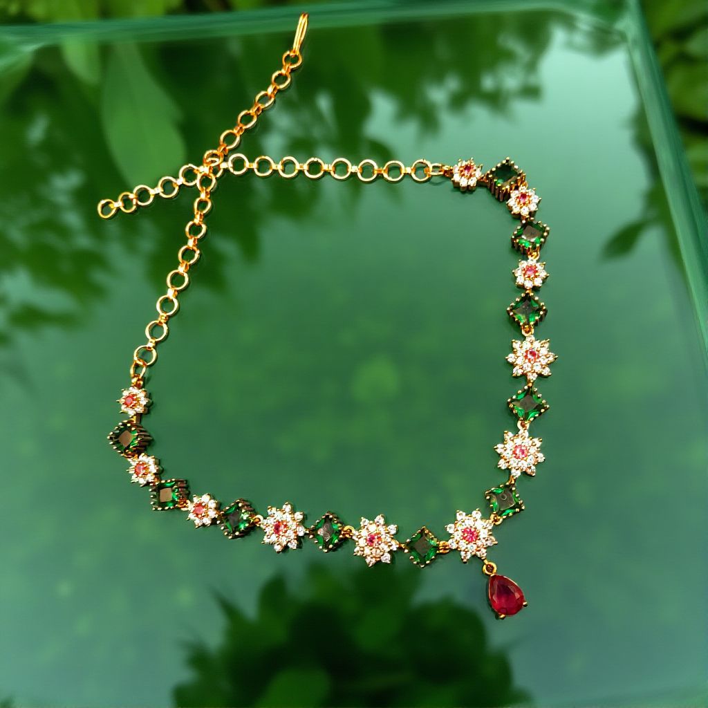 Emerald Blossom Necklace Set - view 4