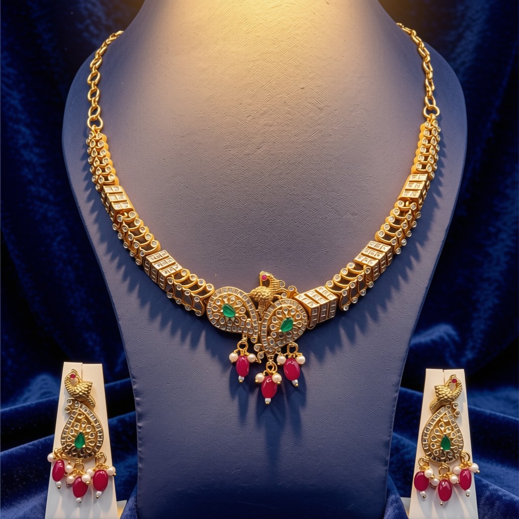 Stunning Peacock Choker Set