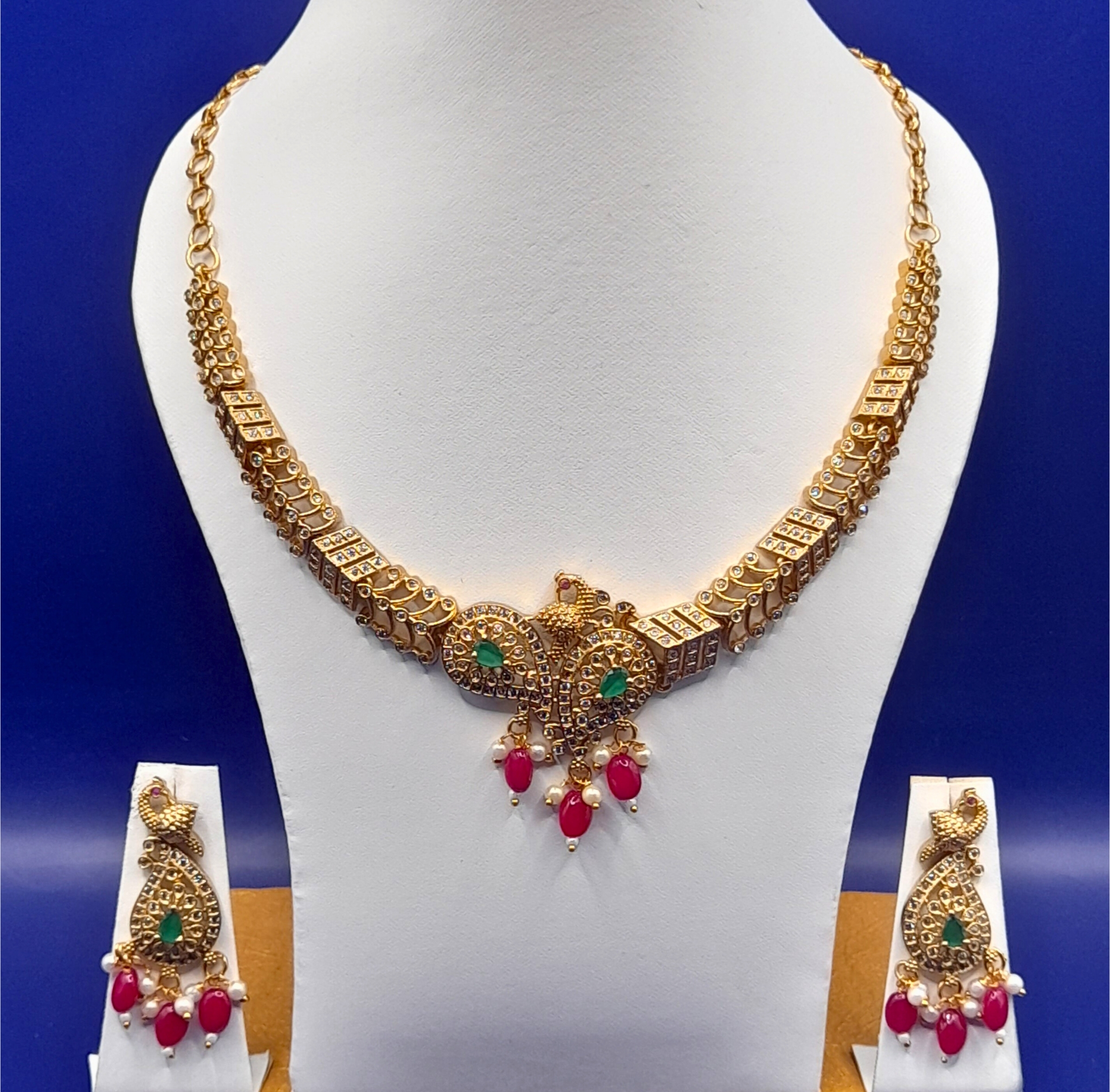 Stunning Peacock Choker Set  - view 3