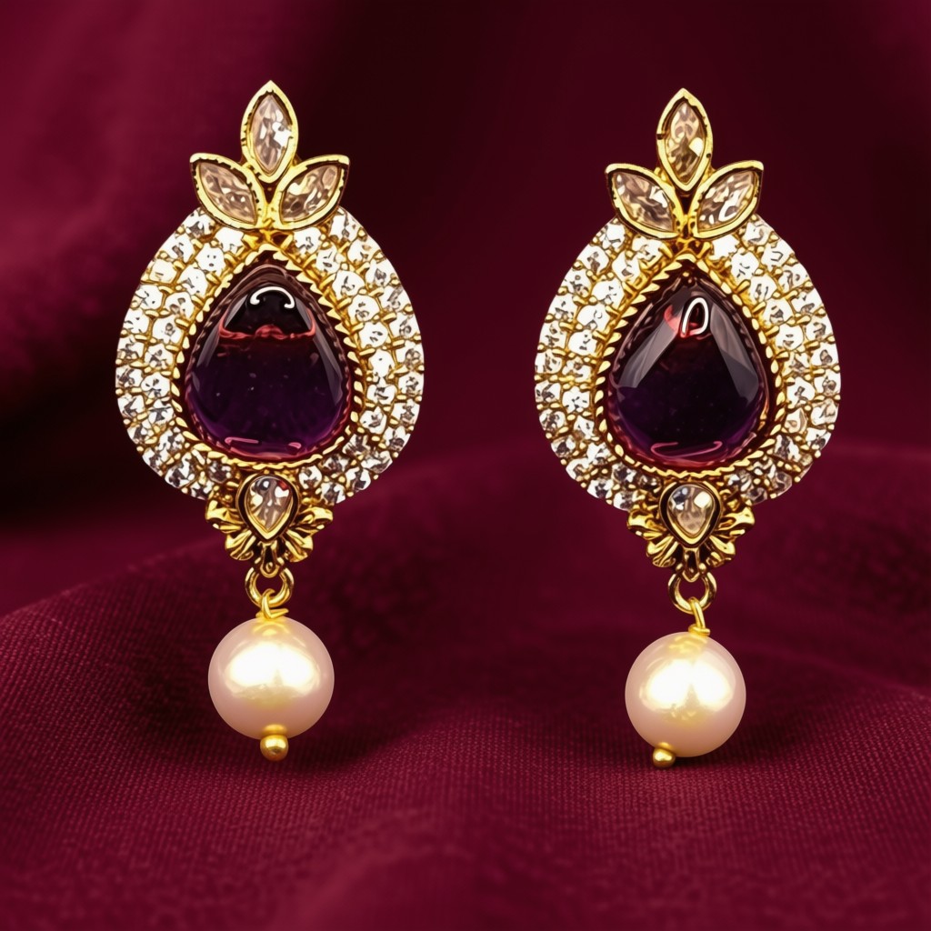  Royal Ruby Pearl Necklace Set  - view 3