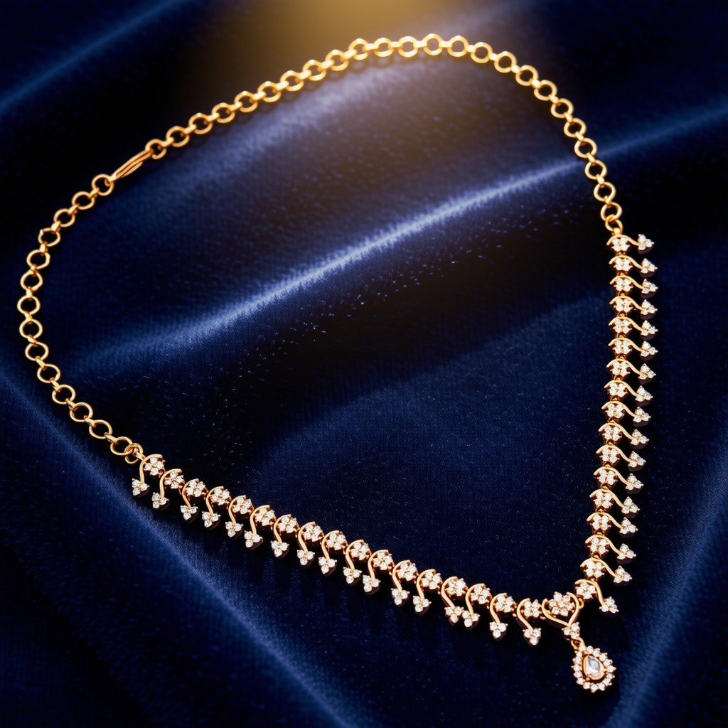 CZ Scalloped Diamond-Look Necklace Set - view 6